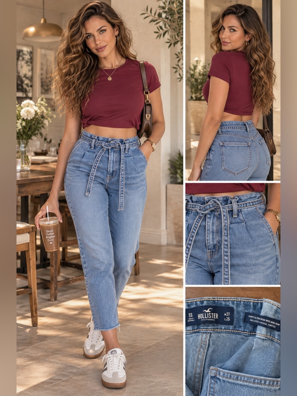Hollister Curvy Ultra High-Rise Mom Jeans W27
